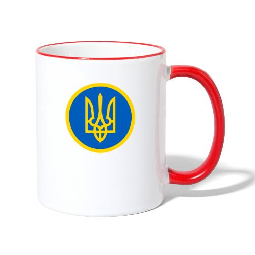 Ukraine Wappen Blau Gelb Rund Support Solidarität - Tasse zweifarbig