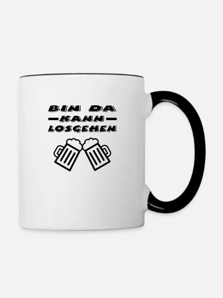 Bier - Tasse zweifarbig - Weiß/Schwarz