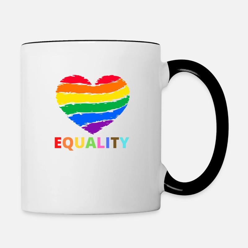 Equality - love pride - Love parade - LGBT - Contrasting Mug - white/black