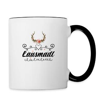 Lausmadl | Trachten Mode Dirndl - Tasse zweifarbig - Weiß/Schwarz - Rechts