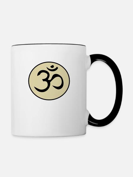 Om - Tasse zweifarbig - Weiß/Schwarz