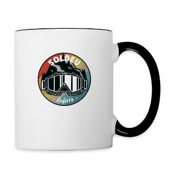 Skiing In Soldeu Andorra - Contrasting Mug - white/black - Right