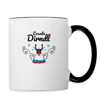 Dirndl Ersatz - Tasse zweifarbig - Weiß/Schwarz - Rechts