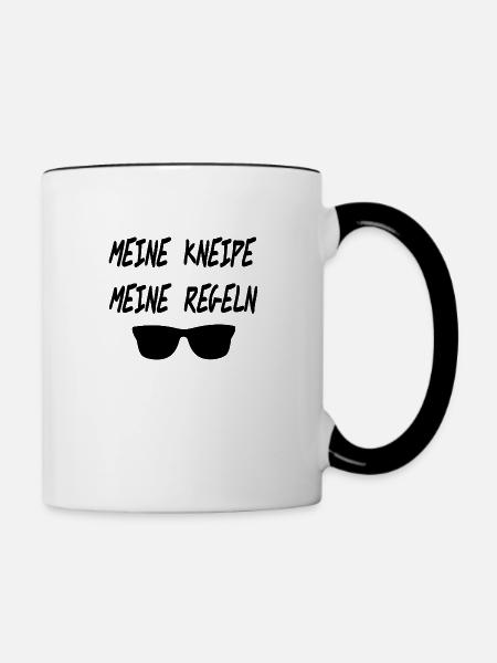 Kneipe - Tasse zweifarbig - Weiß/Schwarz