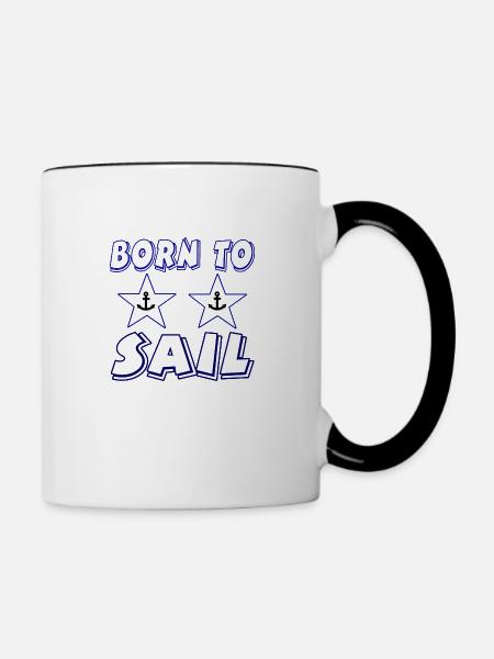 Segeln - Tasse zweifarbig - Weiß/Schwarz