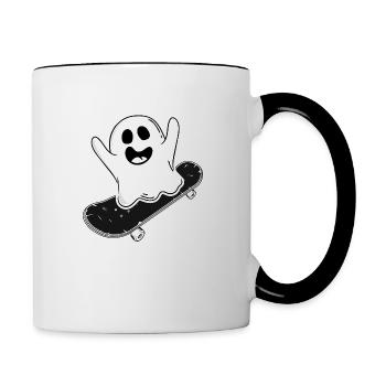 HipHop MC Ghetto Skater Spirit Boombox - Contrasting Mug - white/black - Right