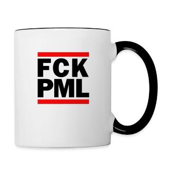 FCK PML Weißer Hintergrund - Tasse zweifarbig - Weiß/Schwarz - Rechts