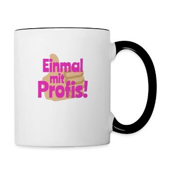 Einmal mit Profis - Tasse zweifarbig - Weiß/Schwarz - Rechts