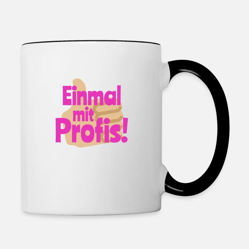 Einmal mit Profis - Tasse zweifarbig - Weiß/Schwarz