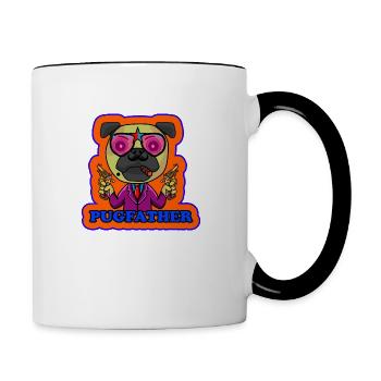 PUGFATHER Mafia Carlin/Carlin BOSS - Mug contrasté - blanc/noir - Droite