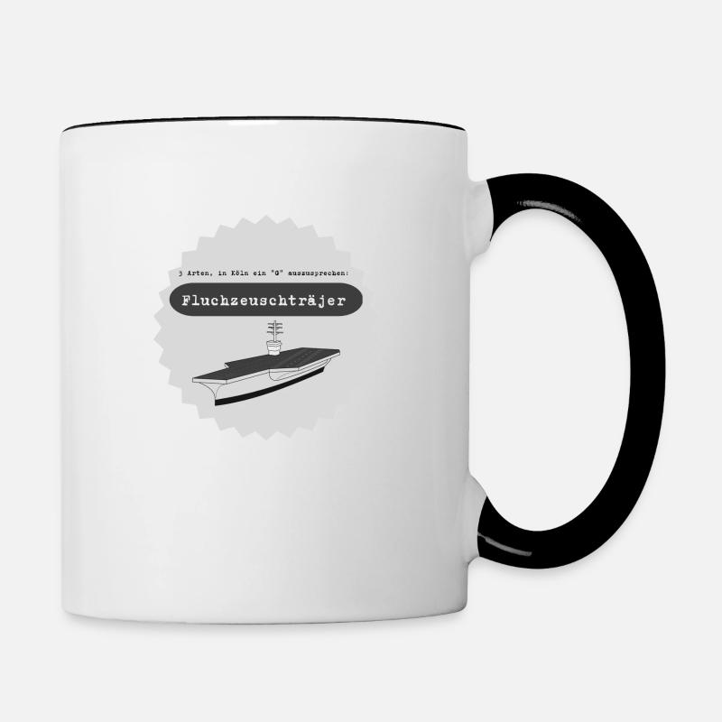Fluchzeuschträjer Flugzeugträger Köln Kölle Kölsch - Tasse zweifarbig - Weiß/Schwarz