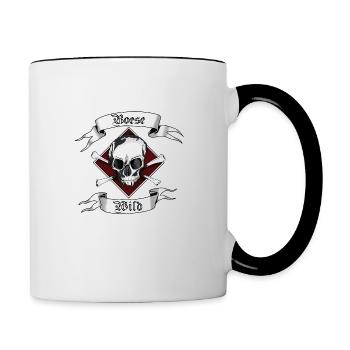 Böse und Wild - Tasse zweifarbig - Weiß/Schwarz - Rechts