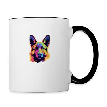 Chien de berger - Mug contrasté - blanc/noir - Droite