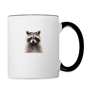 Waschbär Racoon - Tasse zweifarbig - Weiß/Schwarz - Rechts