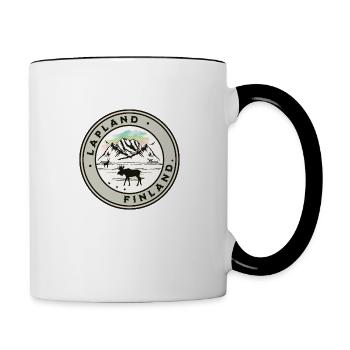 Lapland Finland Northern Lights - Contrasting Mug - white/black - Right