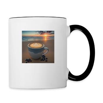 Tasse de café incroyable, design inhabituel - Mug contrasté - blanc/noir - Droite