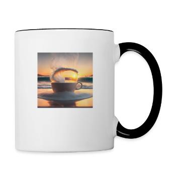 Tasse de café incroyable, design inhabituel - Mug contrasté - blanc/noir - Droite