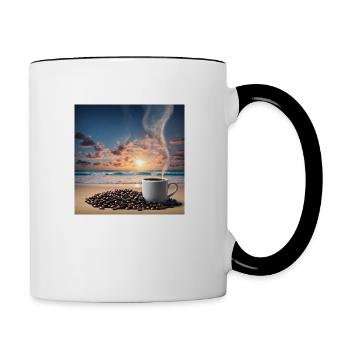 Tasse de café incroyable, design inhabituel - Mug contrasté - blanc/noir - Droite