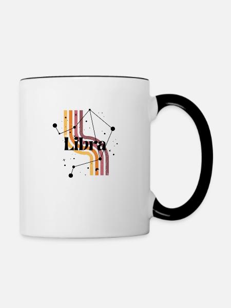 Waage Retro-Horoskop - Tasse zweifarbig - Weiß/Schwarz