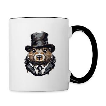Beaver Gangster Old School - Contrasting Mug - white/black - Right