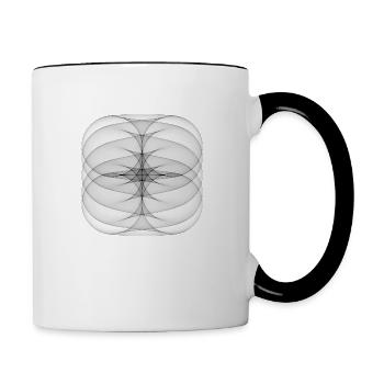 Design tendance aux lignes courbes - Mug contrasté - blanc/noir - Droite