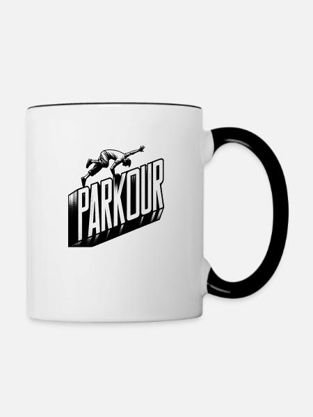 Parkour - Tasse zweifarbig - Weiß/Schwarz