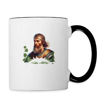Krieger - Mittelalter Germane - Tasse zweifarbig - Weiß/Schwarz - Rechts