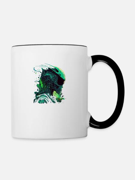 Außerirdischer Raum - Tasse zweifarbig - Weiß/Schwarz