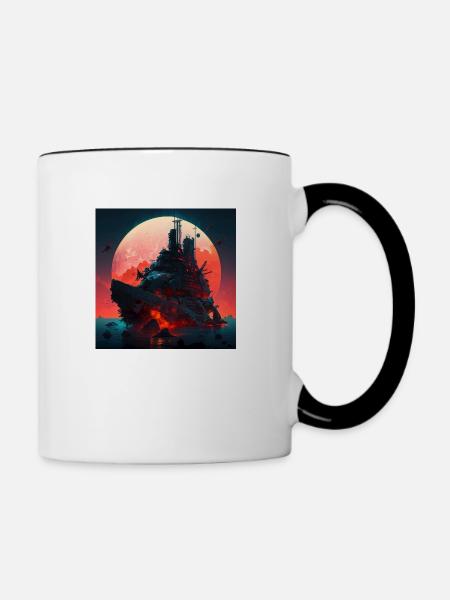 Schlachtschiff - Tasse zweifarbig - Weiß/Schwarz