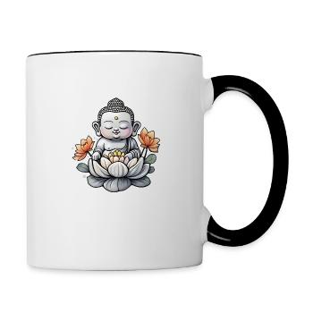 Baby Buddha - meditation yoga relaxation - Contrasting Mug - white/black - Right