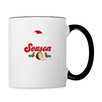 Coquito Season Rum Drink Coconut Puerto Rican - Contrasting Mug - white/black - Right
