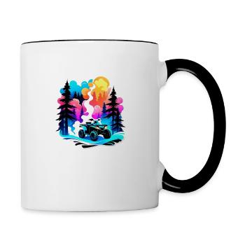 quad et tout terrain - Mug contrasté - blanc/noir - Droite