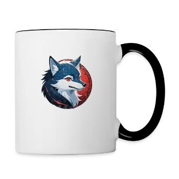 Wolf Tattoo - Contrasting Mug - white/black - Right