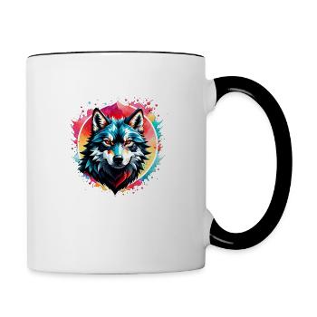 Wolf Tattoo - Contrasting Mug - white/black - Right