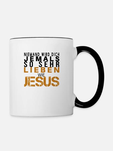 Evangelisches T-Shirt Jesus Sweatshirt christliche - Tasse zweifarbig - Weiß/Schwarz