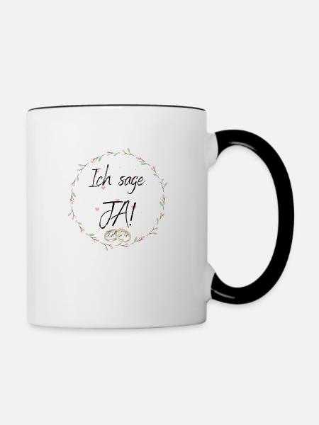 Ich sage JA! - Tasse zweifarbig - Weiß/Schwarz