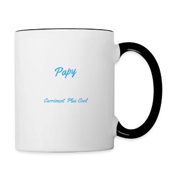 Papy Motard Cool - Mug contrasté - blanc/noir - Droite