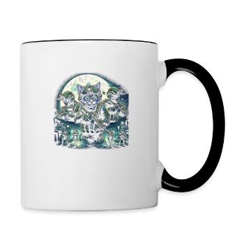 Spezielle Schnurren - Tasse zweifarbig - Weiß/Schwarz - Rechts