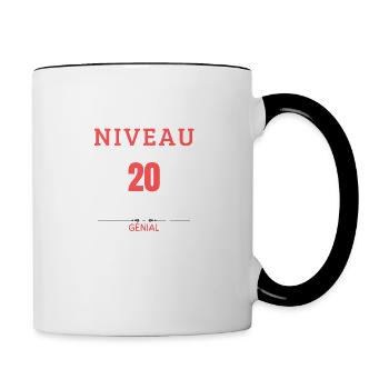 Niveau 20 Débloqué - Mug contrasté - blanc/noir - Droite