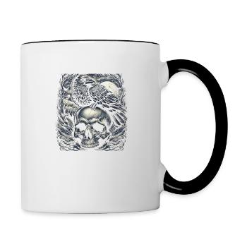 Nächtliche Wache - Tasse zweifarbig - Weiß/Schwarz - Rechts