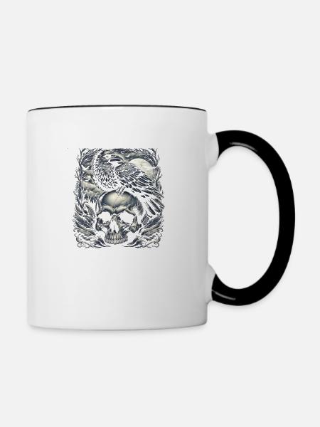 Nächtliche Wache - Tasse zweifarbig - Weiß/Schwarz