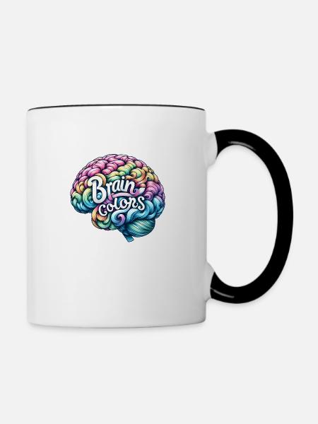 Kreatives Farbgeflecht - Tasse zweifarbig - Weiß/Schwarz