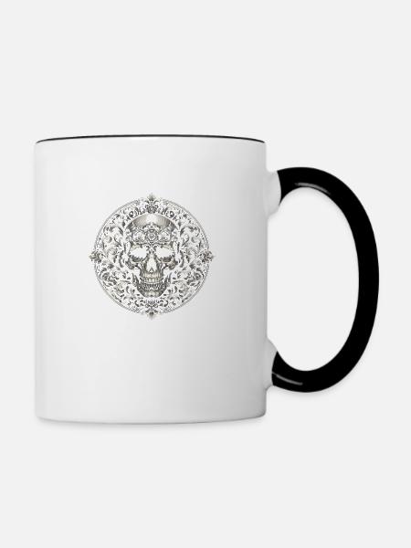 Barocke Eleganz - Tasse zweifarbig - Weiß/Schwarz