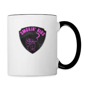 Smokin' ribs in paintball - Contrasting Mug - white/black - Right
