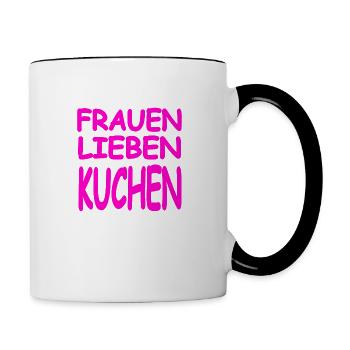 Kuchen - Tasse zweifarbig - Weiß/Schwarz - Rechts