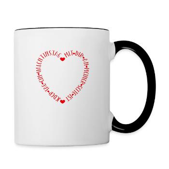 Mit Dir an meiner Seite ist jeder Tag Valentinstag - Tasse zweifarbig - Weiß/Schwarz - Rechts