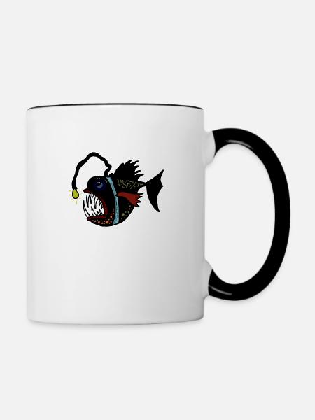 anglerfisch - Tasse zweifarbig - Weiß/Schwarz