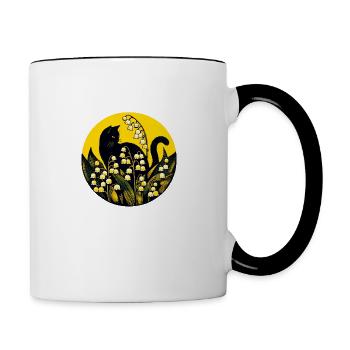 Black Cat Lily of the Valley - Contrasting Mug - white/black - Right