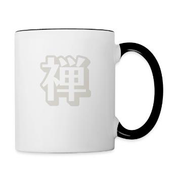 Zen kanji character - Contrasting Mug - white/black - Right