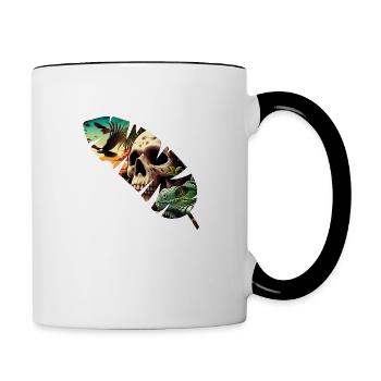Plume de la mort - Mug contrasté - blanc/noir - Droite